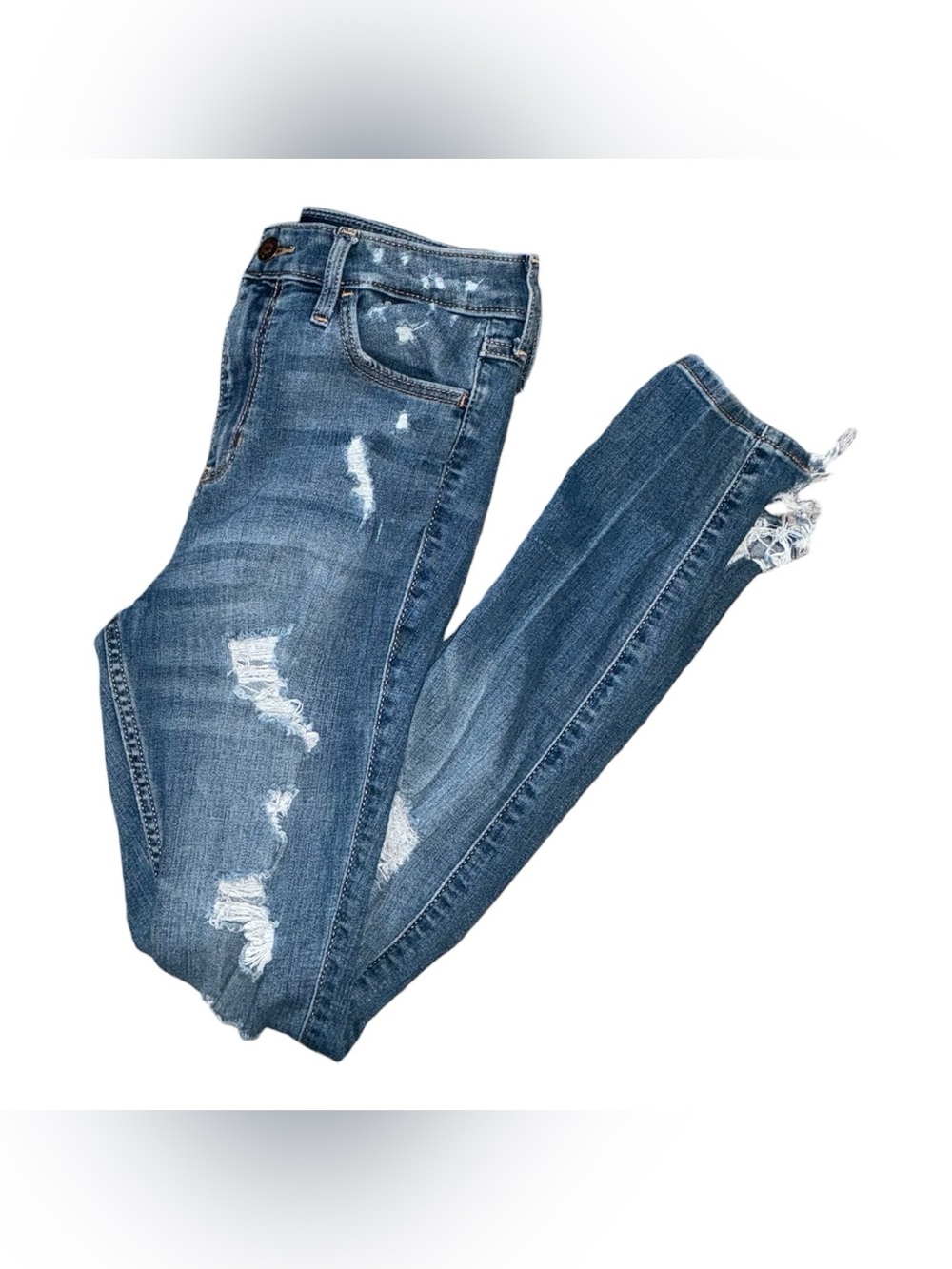 Hollister Ripped Skinny Women’s Jeans in Medium Blue